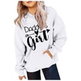 thumbnail image 2 of SONXAHE Toddler Girl's Daddy's Toddler Girl Arrow Heart Text Hoodie Long Sleeve Casual Pullover Family Hooded Sweatshirt,White, 2 of 4