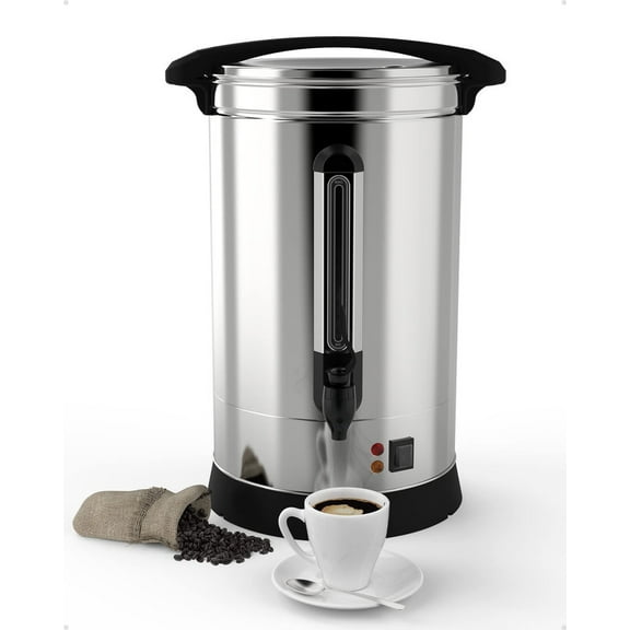 Towallmark Commercial Coffee Urn, 18L 120 Cup Stainless Steel Coffee Dispenser, Hot Beverage Water Urn For Parties Catering Buffets, 4.8 Gal Capacity