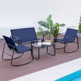 thumbnail image 4 of Gymax Set Of 8 Outdoor Patio Rocking Set 4 Rocking Chairs & Loveseat w/ Glass-Top Table, 4 of 10