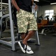 thumbnail image 5 of Cargo Shorts for Men Drawstring Elastic Waist Camouflage Shorts Summer Loose Causal Shorts with Multi-Pockets, L, 5 of 6