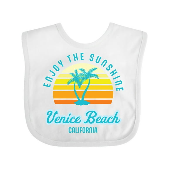 Inktastic Summer Enjoy the Sunshine Venice Beach California in Blue Boys or Girls Baby Bib