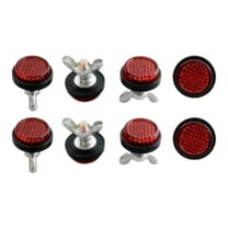 8 Pack License Plate Bolts License Plate Screws License Plate Fasteners Red Reflector for Motorcycles Cruisers ATV Bikes