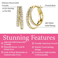 thumbnail image 3 of Cate & Chloe Corina 18k Yellow Gold Plated 20mm Hoop Earrings with Swarovski Crystals Gift for Women, 3 of 11