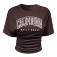 thumbnail image 4 of Trendfront Womens California Graphic T Shirt Letter Print Varsity College Style Crewneck Short Sleeve Tee Retro Casual Streetwear Summer Tops, 4 of 4