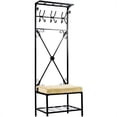 thumbnail image 1 of SEI Furniture Leon Entryway Storage Rack-Bench Seat in Textured Black, 1 of 5