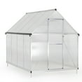 thumbnail image 4 of Resenkos 6x8 FT Polycarbonate Greenhouse, Outdoor Walk-in Green House with Vent Window, Hinged Door, Rain Gutter, Heavy-Duty Aluminum Hot House for Backyard Garden, 4 of 12
