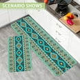 thumbnail image 6 of Boho Kitchen Mats Set of 2 Non Slip Farmhouse Kitchen Rugs Bohemia Home Decor Low-Profile Washable Floor Mat 17x47 Inch and 17x29 Inch, 6 of 6