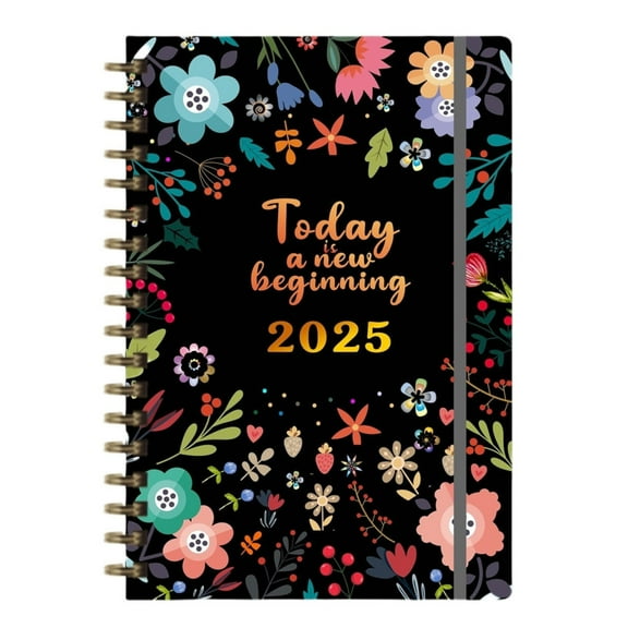 WMGHA 2025 Weekly and Monthly Planner Calendar, 7.5" x 5.5", Weekly and Monthly Planner, Hardcover Day Planner, Spiral Agenda Book with Colorful Tabs, Office Home School Supplies