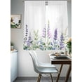 thumbnail image 4 of Lavender Leaf Sheer Curtains 72 Inch Length 2 Panels Set, Garden Flora Illustrations Watercolor White Voile Window Treatment Curtains Sheers Drapes for Bedroom/Living Room/Kitchen 52"x72"x2, 4 of 7
