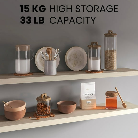 Ecco 47" Wide Floating Shelves Set of 2 Engineered Wood White Oak