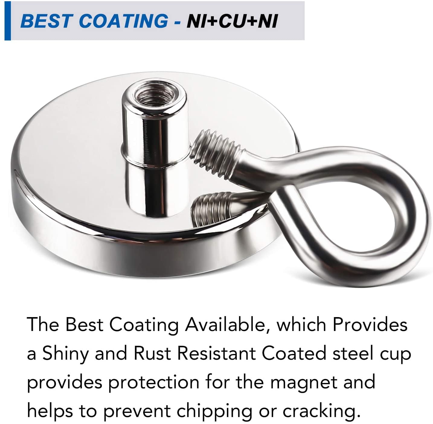 Neodymium Sleeve Ring Eyebolt Fishing Salvage Magnet Super Strong Magnetic Tool 