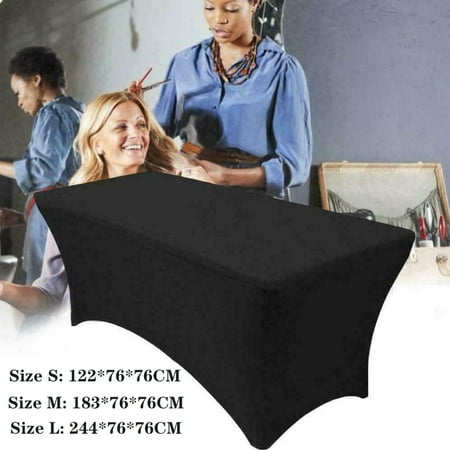 Size Of Standard Rectangular Table Spandex Fitted Stretch Fabric Table Cover Rectangular Stretch Table Cover for Wedding Banquet Party, Standard Folding Tables White 48*30*30 in (122*76*76CM) ()