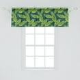 thumbnail image 2 of Ambesonne Leaves Window Valance, Tribal Aztec Backdrop with Sketched Spiky Palm Tree Leaves, Curtain Valance for Kitchen Bedroom Decor with Rod Pocket, 54" X 18", Yellow Green Jade Green, 2 of 3
