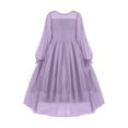 thumbnail image 2 of XXWXYD Girls Long Sleeve Contrast Mesh 𝖳wirly High Low Dress for Birthday Par𝗍y Formal, Kids Twirl Dresses 5-14 Years Special Events Gown, 2 of 4