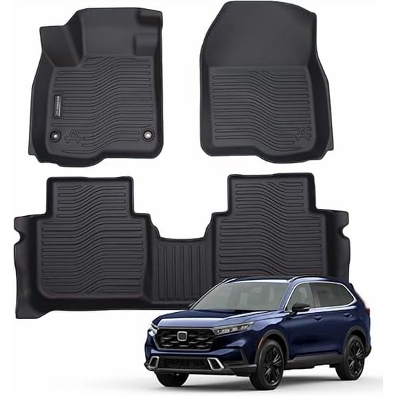 Auxko All Weather Floor Mats Fits for Honda CR-V 2023 2024 2025 2026 (Include Hybrid) TPE Rubber Liners Accessory for Honda CRV 2023 2024 2025 2026 Odorless Anti-Slip Mats Black
