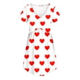 thumbnail image 6 of Gamivast Dresses for Women Short Sleeve V-Neck Babydoll Mini Dress Star Print A-Line Swing Sundress Casual Summer Holiday Vacation Cute Dress White L, 6 of 7