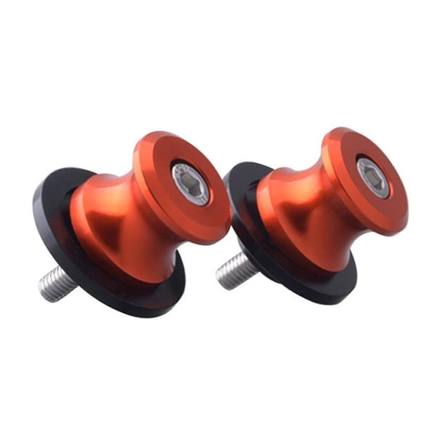 2 Piezas De Aluminio De 6 Mm M6 X 1,5 Deslizadores De Oscilante De Motocicleta Carretes CNC Tornillo De Soporte De Oscilante Para F naranja shamjiam Tornillos del soporte del brazo oscilante