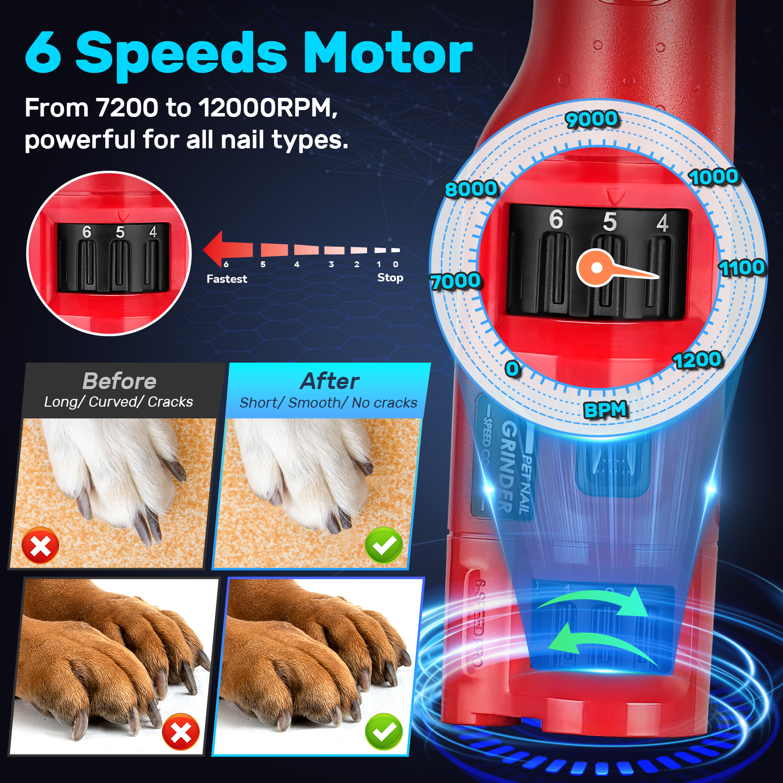 BEBANG Dog Nail Grinder Super Quiet 6-Speed photo 2