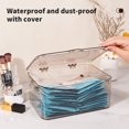 thumbnail image 4 of Nilvkv Desktop Cosmetic Organizer Dresser Organizer Household Toiletries Transparent Large Capacity Mask Storage Box with Lid, Organization & Storage, 4 of 6