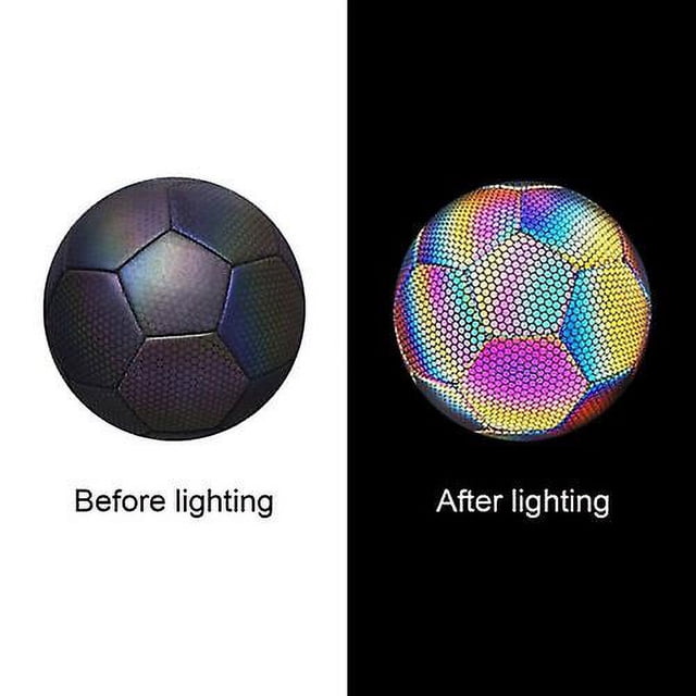 Balón de fútbol reflectante, balones de fútbol luminosos con brillo nocturno para entrenamiento de estudiantes, talla - 5