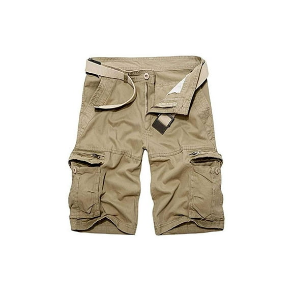 Men's Cargo Shorts Relaxed Fit, Cotton Twill Work Shorts, Outdoor Lightweight Casual Shorts for Men with Pockets(No Belts)