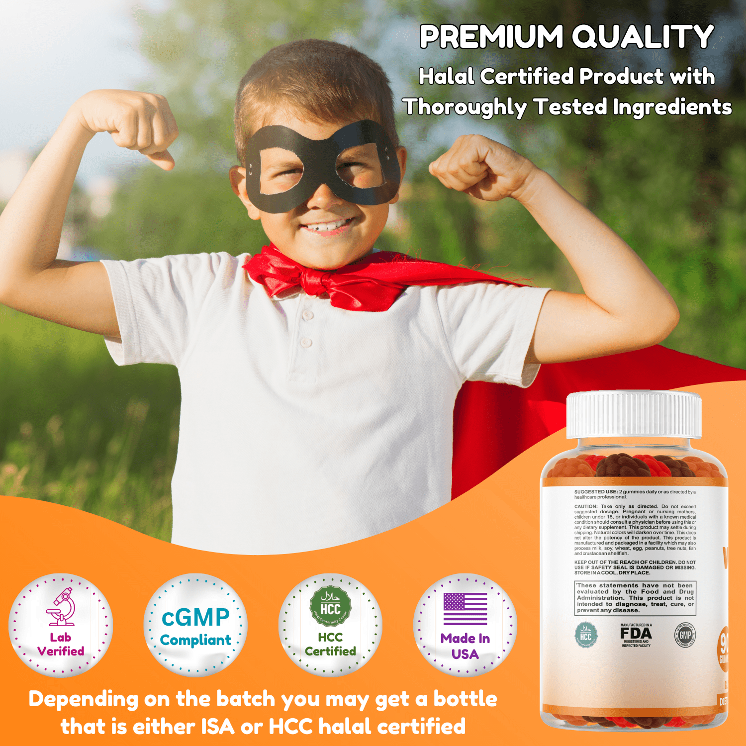 Halal Vitamin D3 Gummies 2000 IU | 90 Gummies, 45 Servings | Vegetarian, Non-GMO, Gluten-Free, Gelatin-Free, Dairy-Free | Support For Bones, Muscles & Immune System | SHIFAA NUTRITION