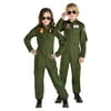 Party City Top Gun: Maverick Flight Costume for Kids, Halloween, Olive Green, Small (4-6), Zipper Closure