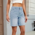 thumbnail image 6 of Wensltd Womens Casual High Waisted Denim Shorts Wide Leg Summer Jean Shorts with Pockets, 6 of 8