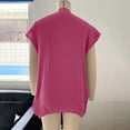 thumbnail image 6 of Pounoo Short Sleeve Tees for Women Crew Neck Ribbed Knit Tee Oversized Side Slit Top Relaxed Fit Casual Loose Outfits Gift, 6 of 7