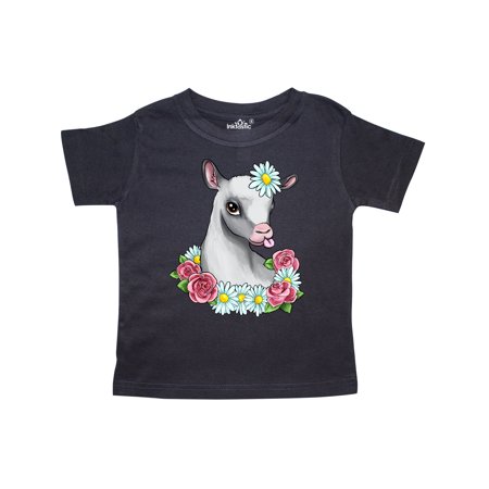 

Inktastic Cute Goat with Roses and Daisies Gift Toddler Boy or Toddler Girl T-Shirt