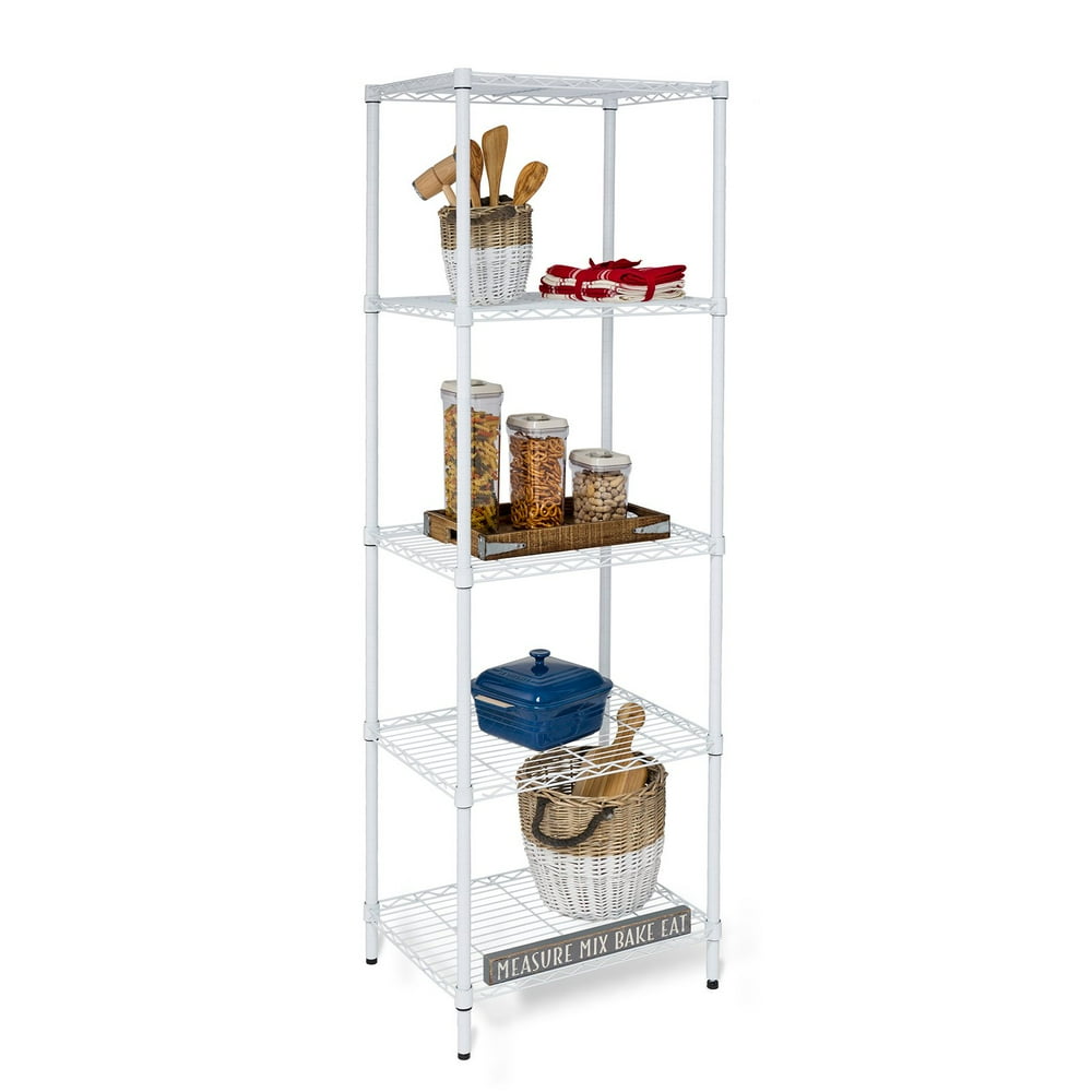HoneyCanDo Adjustable 18"W x 24"D x 72"H 5Shelf Shelving Unit, White