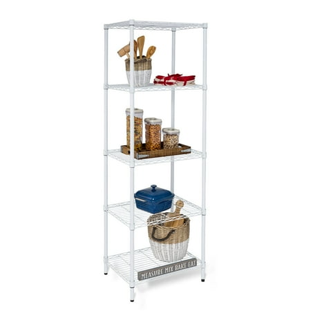 Honey Can Do Urban 5-Shelf Steel Storage Shelving Unit, White