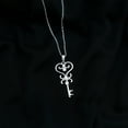 thumbnail image 3 of Rosec Jewels Certified Cubic Zirconia Key Pendant Necklace, Vintage Inspired Pendant, 925 Sterling Silver, 3 of 8