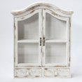 thumbnail image 1 of Armoire Rustique Blanche avec 2 Tiroirs et Portes Vitrées, 1 of 1