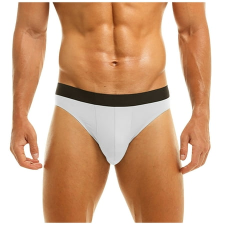 

Qcmgmg Mens Solid Color Stretch Seamless Underwear Breathable Briefs L