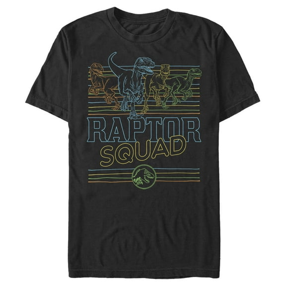 Men's Jurassic World: Camp Cretaceous Retro Raptor Squad  Graphic Tee Black Small