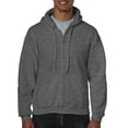 thumbnail image 1 of Gildan Mens Heavy Blend Full Zip Hooded Sweatshirt, S, Dark Heather, 1 of 2