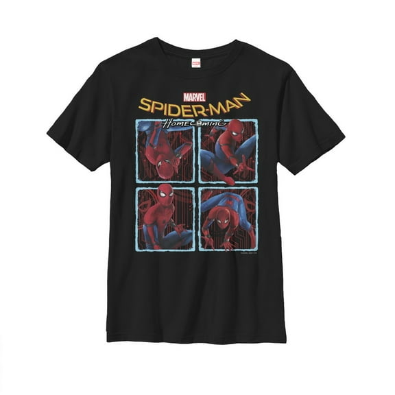 Boy's Marvel Spider-Man: Homecoming Square  Graphic Tee Black Large