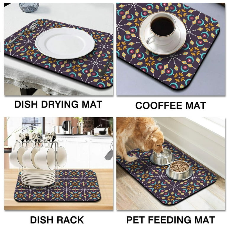 2 Pack Dish Drying Mat Drying Mat for Kitchen Counter, Coffee Mat