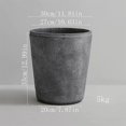 thumbnail image 2 of Macetas de cemento redondas inclinadas rectas, boca ancha, suelo for sala de estar, interior, macetas de flores de gran diámetro, cemento gris, 2 of 7
