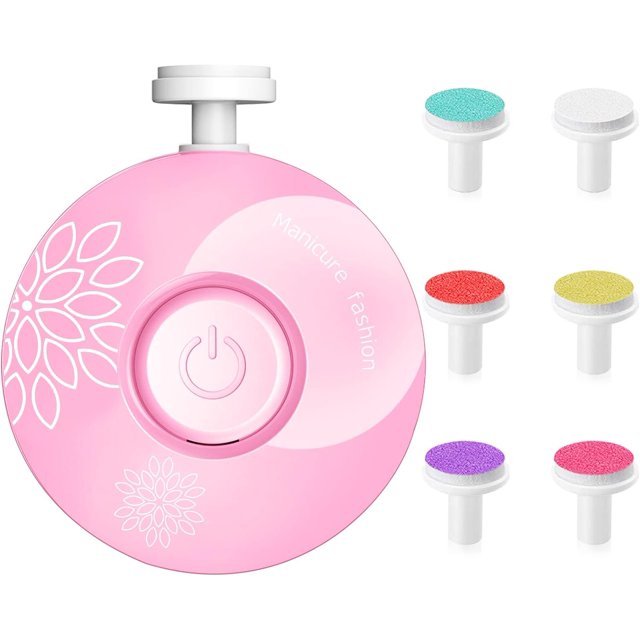 ZHAOCHENG Lima de uñas eléctrica para bebé, cortaúñas eléctrico para bebé, manicura para bebé, reemplazo adicional incluido, manicura y pedicura, seguro para bebés y adultos (rosa)