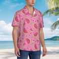 thumbnail image 2 of KLL Men's Hawaiian Shirt Short Sleeve Button Down Beach Shirts-Watermelon, 2 of 5