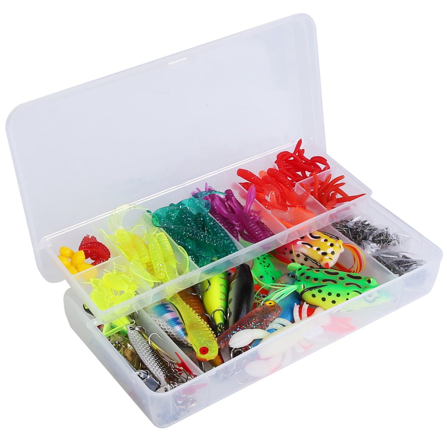 375Pcs Fishing Lures Accessories Kit TeqHome Fishing Bait and Tackle Box for Saltwater Freshwater Fishing Lure Set for Bass Trout Walleye