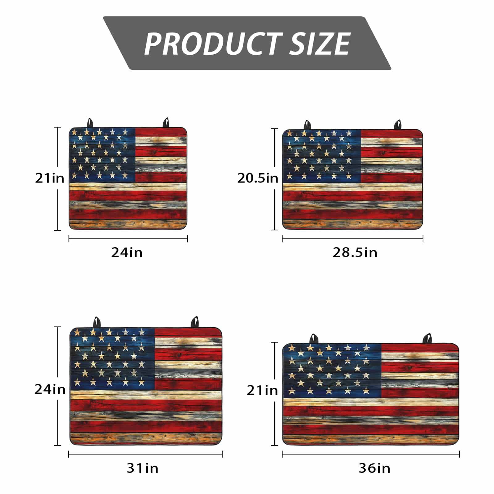 Retro American Flag Stove Top Cover for Electric Stove, Heat-proof & Non Slip Glass Top Stove Cover Protector, Blue Red USA Flag Vintage Wood Kitchen Flat Cooktop Rubber Mat 24x21 Inches