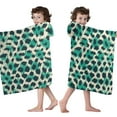 thumbnail image 4 of Leopard Pattern with Green and Black Spots Hooded Bath Towel，50"x30" for Ages 3 To 12 Kids, Quick Dry Lightweight Soft Microfiber Hood Beach Towel Cover Up for Kids, 4 of 7