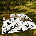 thumbnail image 7 of Large Flying Ravens Between Thick Twisted Branches, Soft Flannel Blanket with Bold ornate dark Silhouettes Print, Housewarming Gift and Home Decor for Bedroom and Living Room, 7 of 7