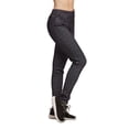 thumbnail image 2 of LAVRA Women's Warm Fleece Lined Mid Rise Blue Winter Jeggings, 2 of 4