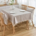 thumbnail image 1 of Xiao Hua Mantel de comedor de estilo rural, impermeable y resistente a las arrugas, rectangular, apto para cocina y comedor, color caqui, 35,43 x 59,06 pulgadas, 1 pieza., 1 of 5