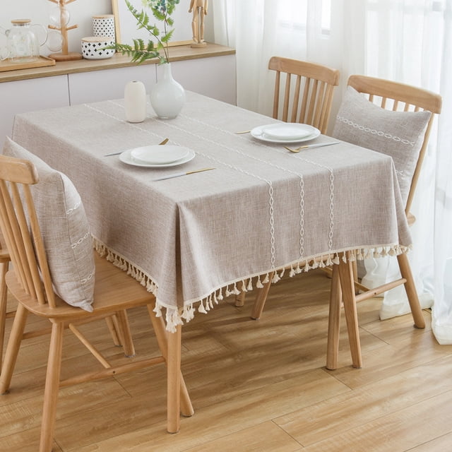 Xiao Hua Mantel de comedor de estilo rural, impermeable y resistente a las arrugas, rectangular, apto para cocina y comedor, color caqui, 35,43 x 59,06 pulgadas, 1 pieza.