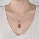 thumbnail image 5 of Collar con colgante de corazón ardiente hecho a mano con marco de encaje ovalado en relieve --- Código de producto 49661, 5 of 5